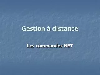 gestion distance