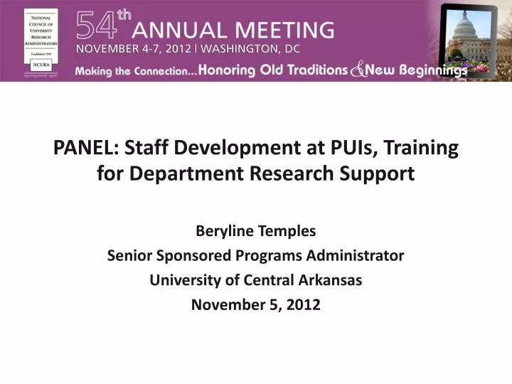 panel staff development at puis training for department research support