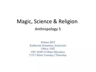 Magic, Science &amp; Religion Anthropology 5