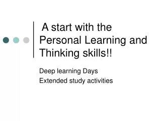 A start with the Personal Learning and Thinking skills!!