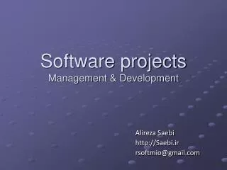Software projects Management &amp; Development