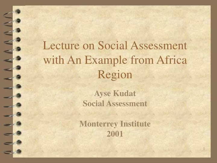 lecture on social assessment with an example from africa region