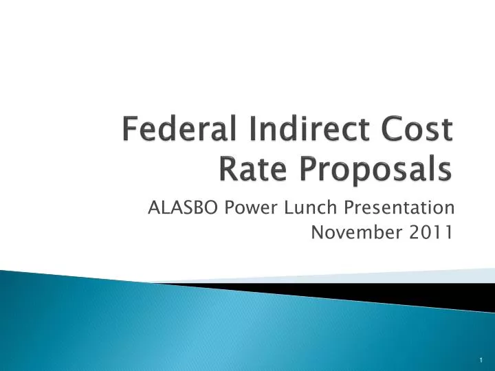 federal indirect cost rate proposals
