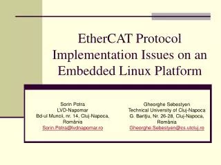 EtherCAT Protocol Implementation Issues on an Embedded Linux Platform