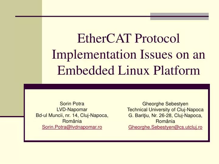 ethercat protocol implementation issues on an embedded linux platform