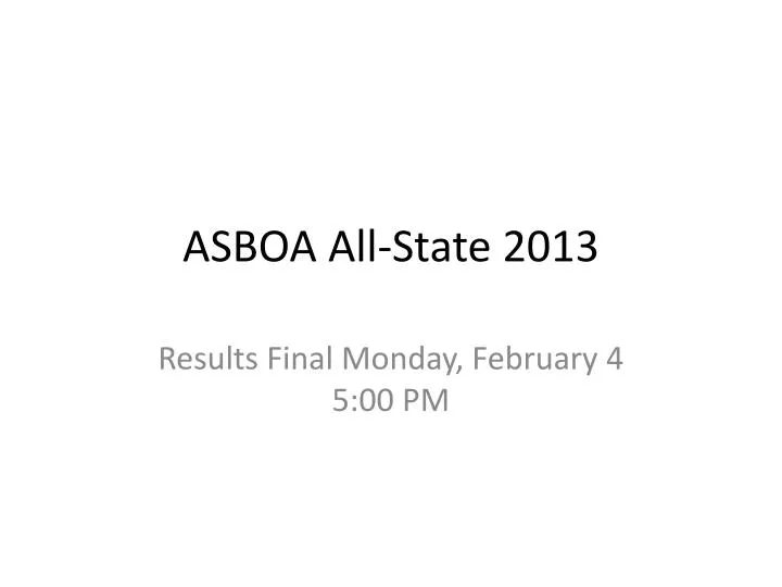 asboa all state 2013