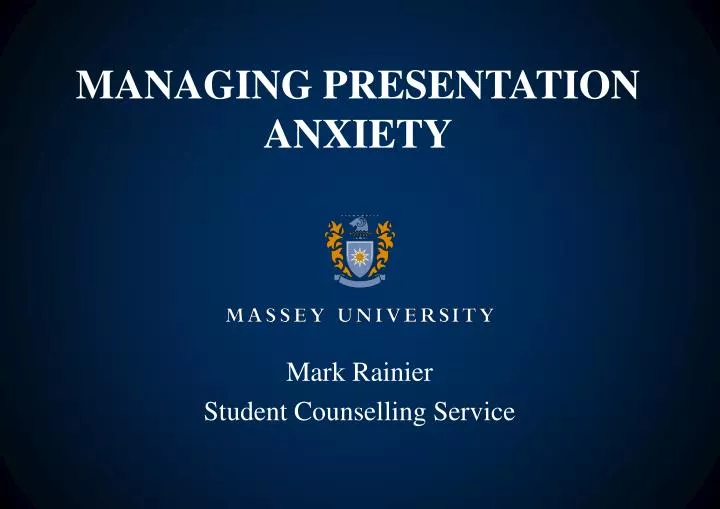 managing presentation anxiety