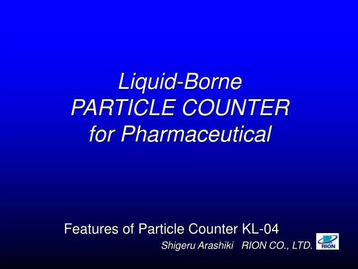 liquid borne particle counter for pharmaceutical