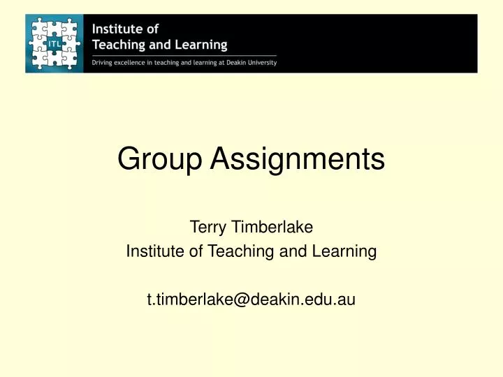 group assignments