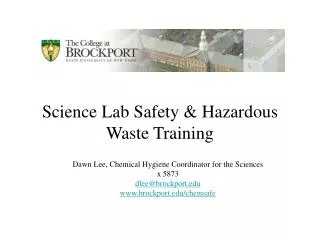 Science Lab Safety &amp; Hazardous Waste Training