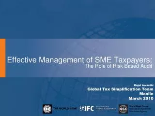 Effective Management of SME Taxpayers: The Role of Risk Based Audit