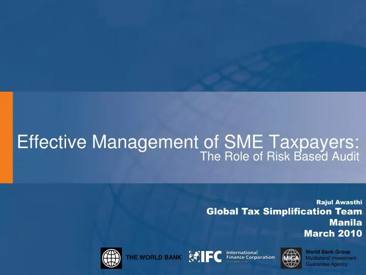 effective management of sme taxpayers the role of risk based audit