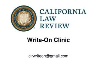 Write-On Clinic
