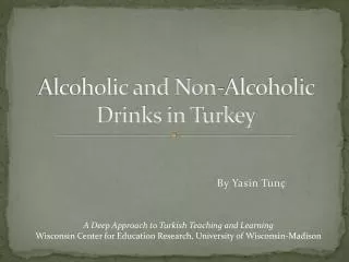 Alcoholic and Non-Alcoholic Drinks in Turkey