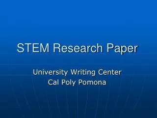 STEM Research Paper