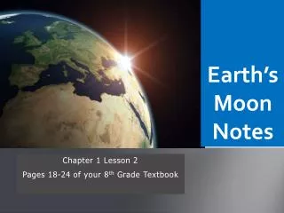 Earth’s Moon Notes