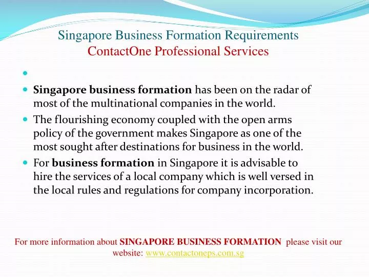 singapore business formation requirements contactone professional services