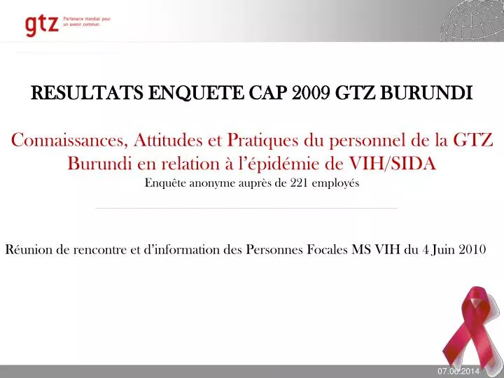 r union de rencontre et d information des personnes focales ms vih du 4 juin 2010