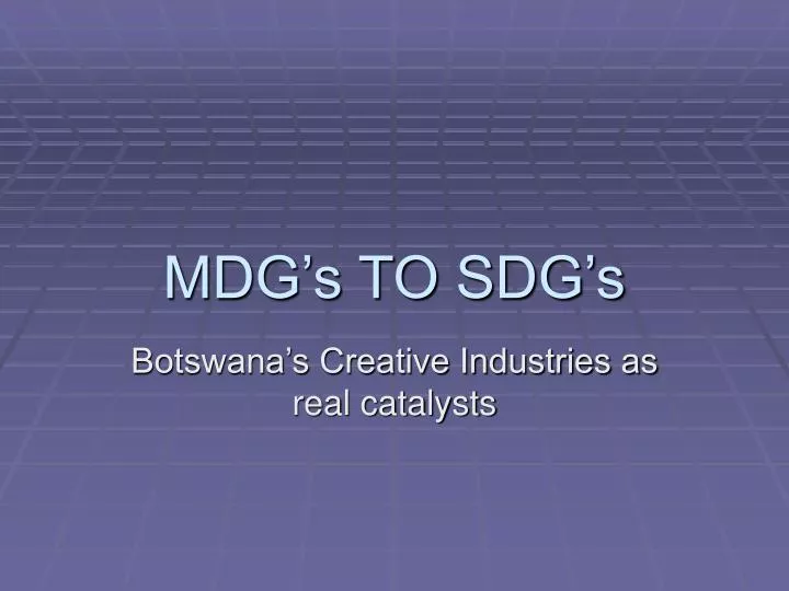 mdg s to sdg s