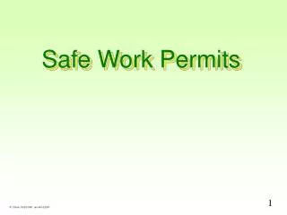 Safe Work Permits