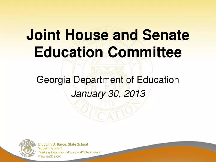 joint house and senate education committee