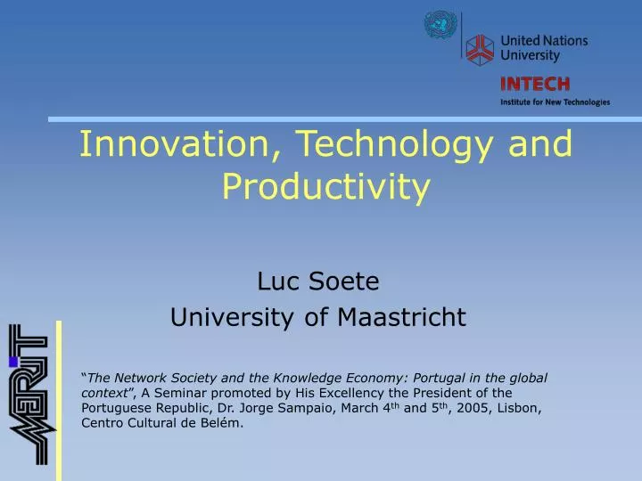 innovation technology and productivity