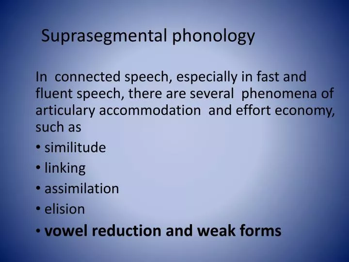 suprasegmental phonology