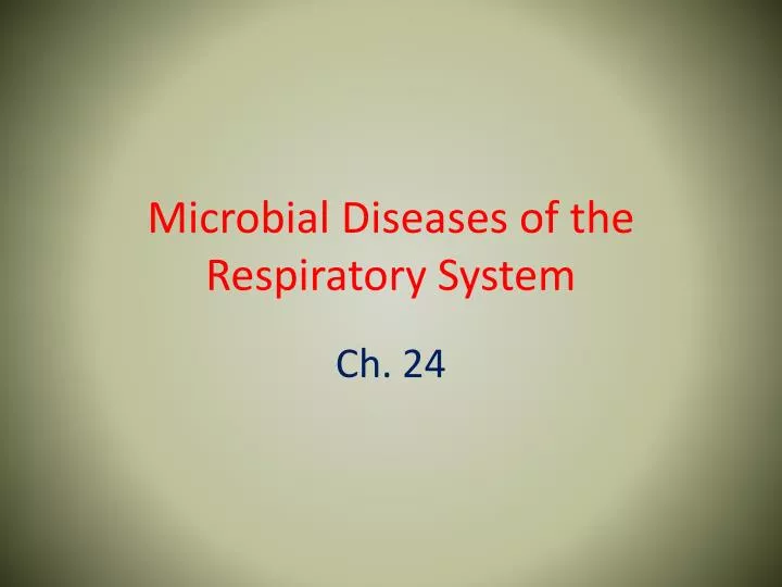 microbial diseases of the respiratory system