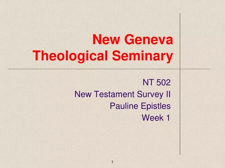 new geneva theological seminary
