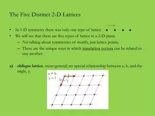 The Five Distinct 2-D Lattices