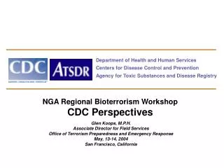 Department of Health and Human Services Centers for Disease Control and Prevention Agency for Toxic Substances and Disea