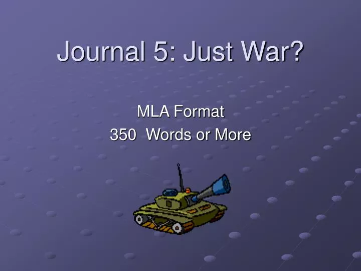 journal 5 just war