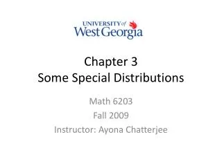 Chapter 3 Some Special Distributions