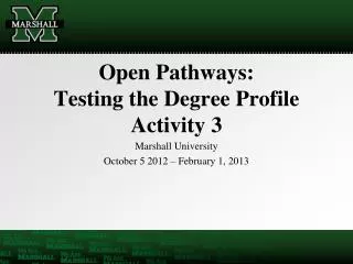 Open Pathways: Testing the Degree Profile Activity 3