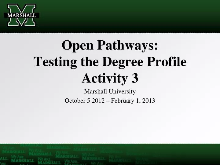 open pathways testing the degree profile activity 3