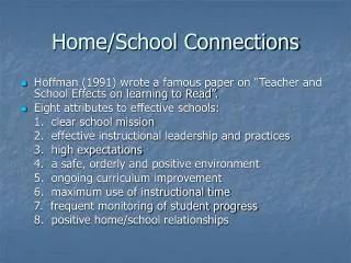 Home/School Connections