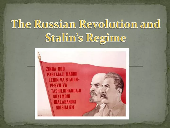 the russian revolution and stalin s regime