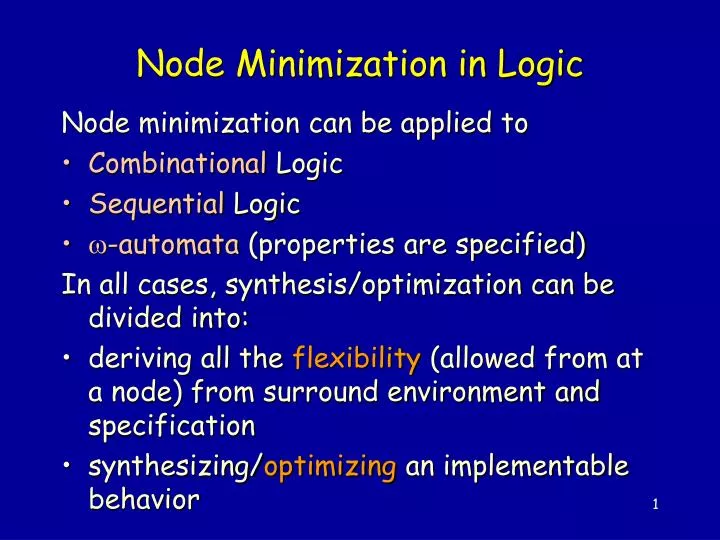 node minimization in logic