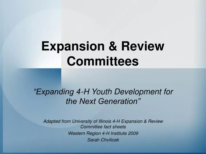expansion review committees