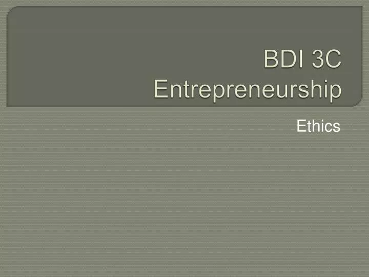 bdi 3c entrepreneurship