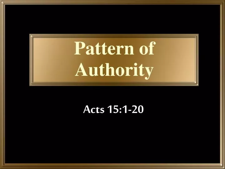 pattern of authority