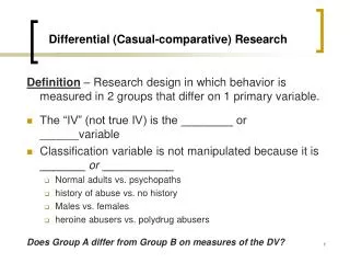 Differential (Casual-comparative) Research