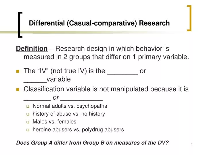 differential casual comparative research