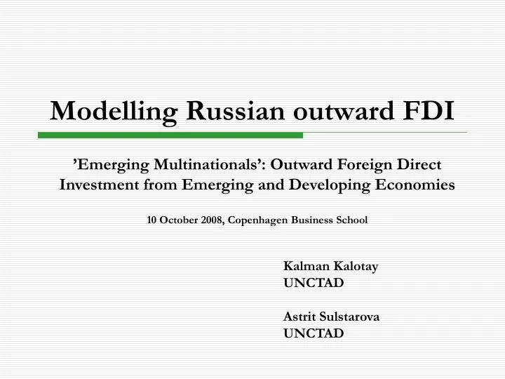 modelling russian outward fdi