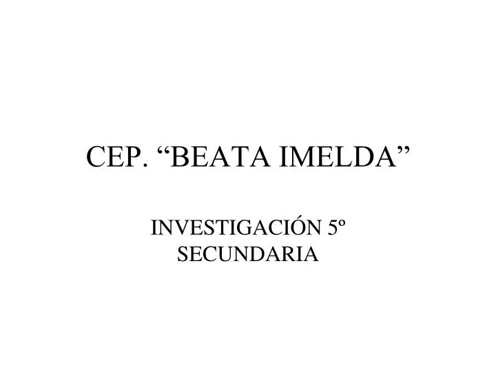 cep beata imelda