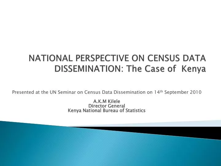 national perspective on census data dissemination the case of kenya