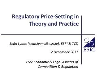 Regulatory Price-Setting in Theory and Practice