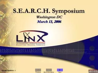 S.E.A.R.C.H. Symposium Washington DC March 13, 2006