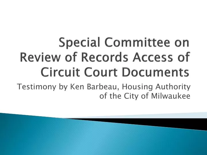 special committee on review of records access of circuit court documents