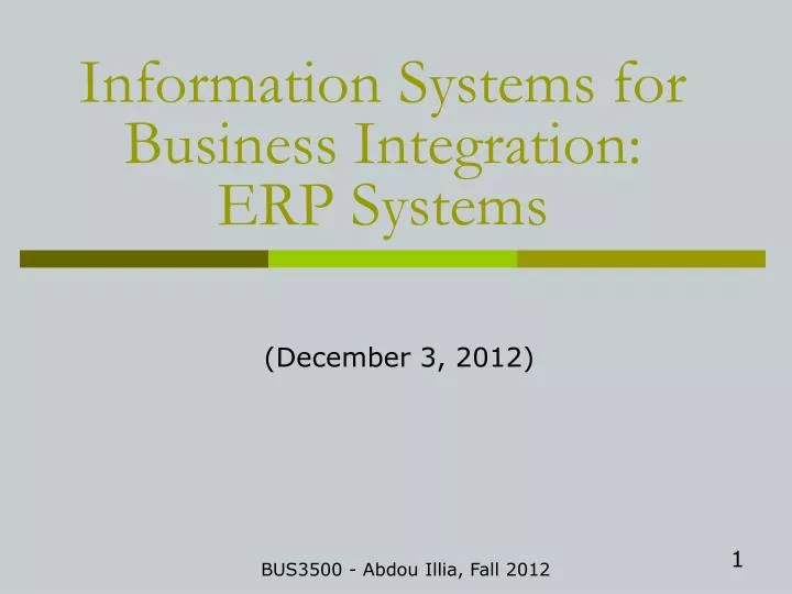 information systems for business integration erp systems